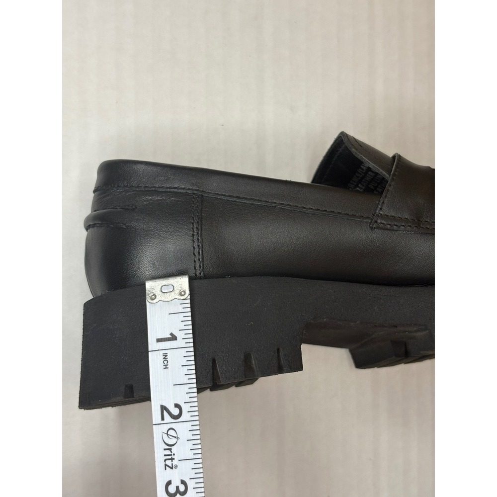 Steve Madden Lawrence Black Leather Chunky Platform Loafers Y2K Academia Sz 5 - Picture 8 of 10